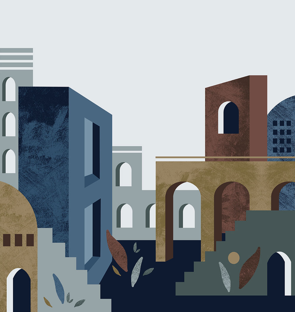 Grafische Vlies-Fototapete, blau, FW4014-5, Feature Walls, Decoprint