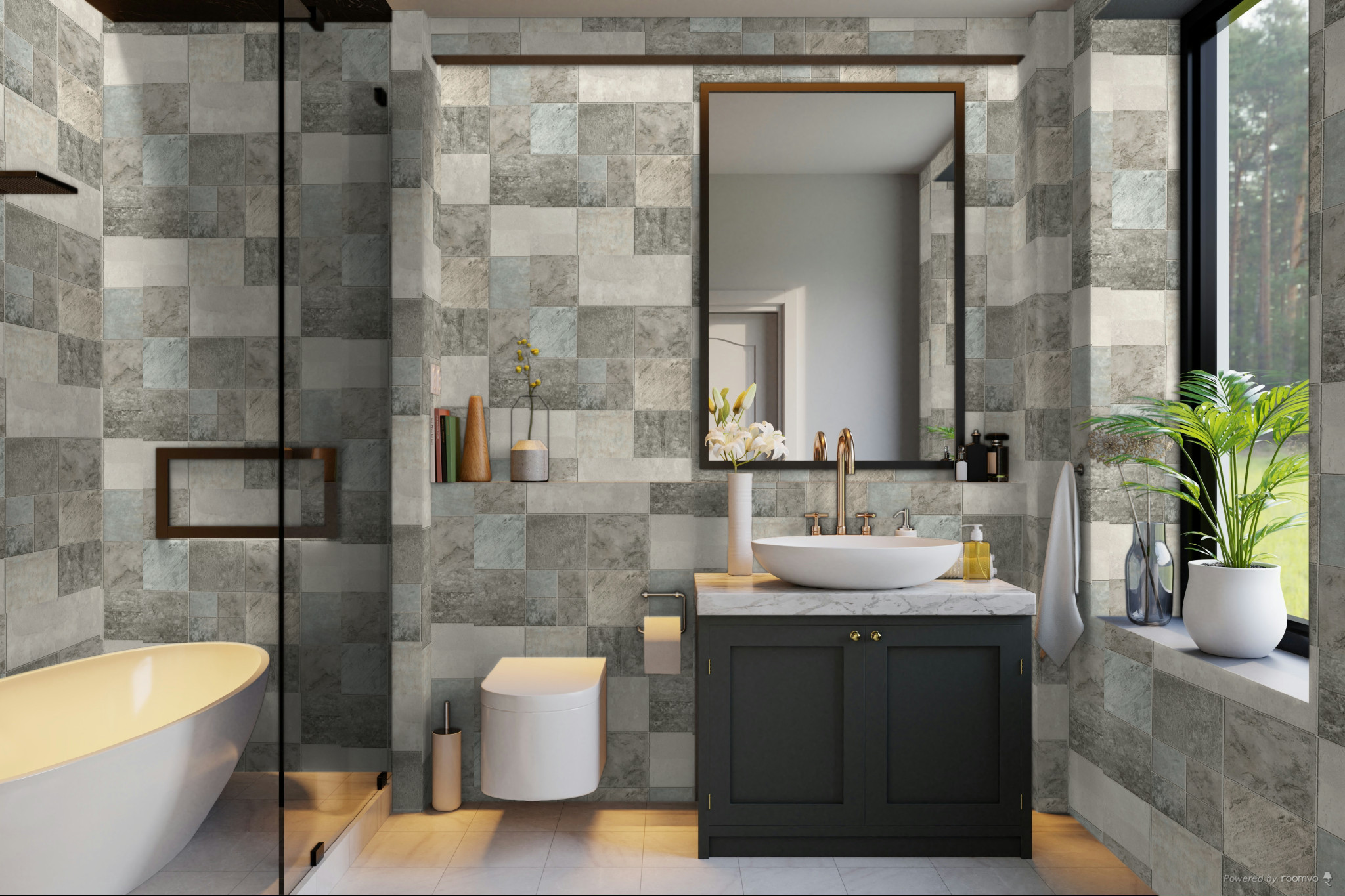 Abwaschbare Vinyl-Badezimmertapete  / Küchentapete Fliesen, Kachel 5702-10, Vavex 2022