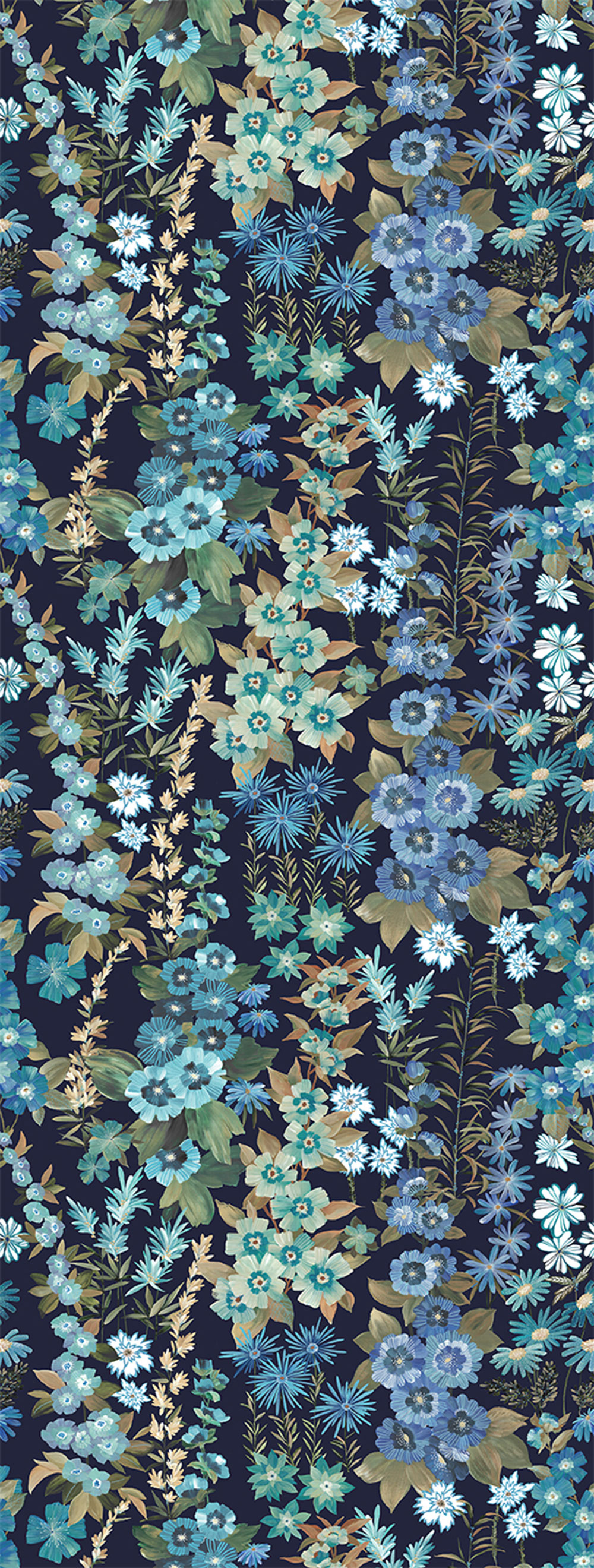 Vlies-Fototapete, blau, Blumen, FW4025-1, Feature Walls, Decoprint