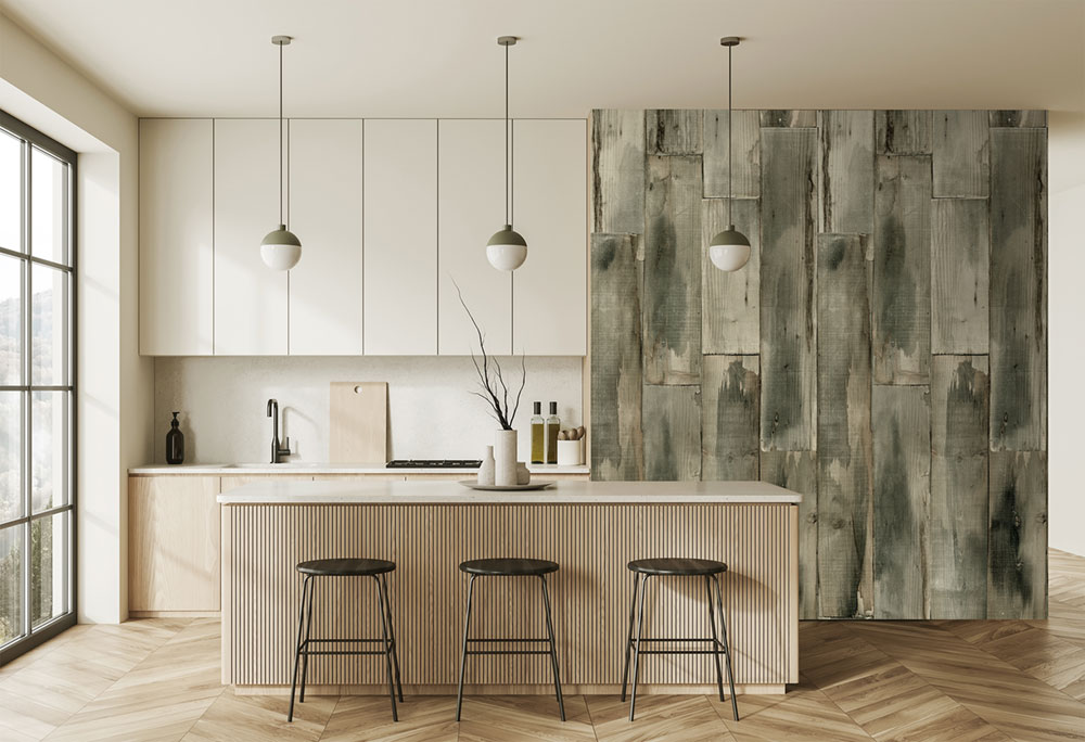 Bildtapete in grün-brauner Holzoptik, FW4051-4, Feature Walls, Decoprint