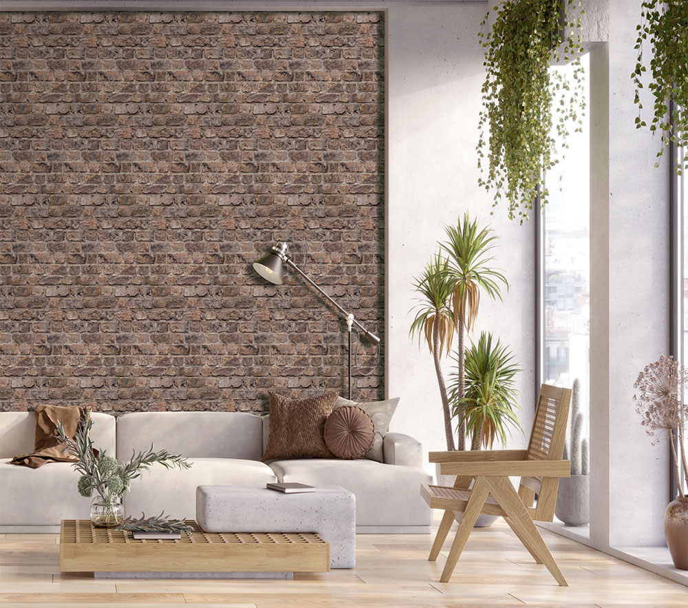 Vlies-Fototapete, braun-rot, Ziegel, FW4055-1, Feature Walls, Decoprint