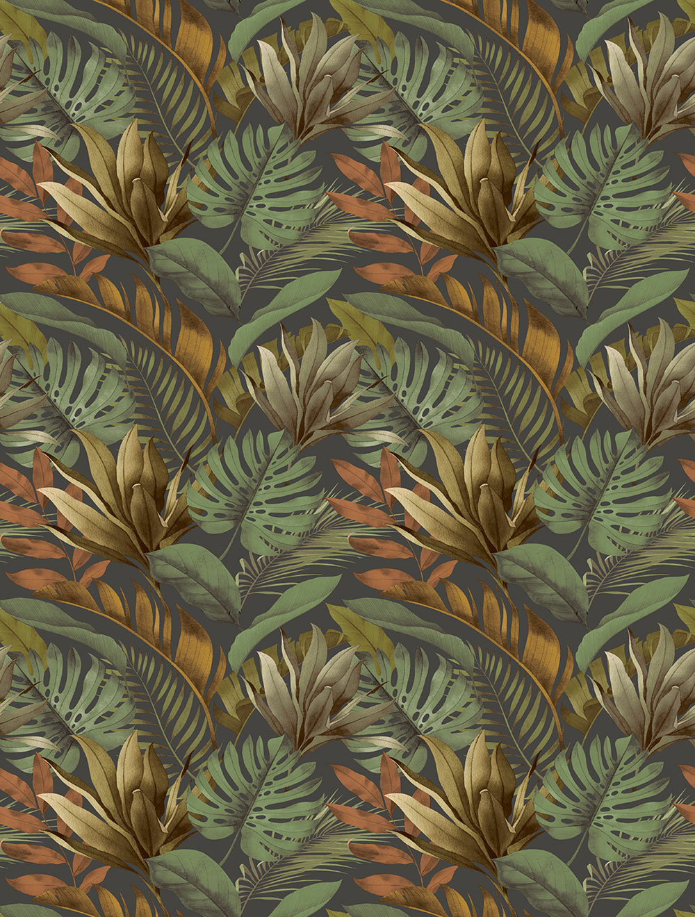 Vlies-Fototapete, grün-braun, Blätter, FW4059-2, Feature Walls, Decoprint