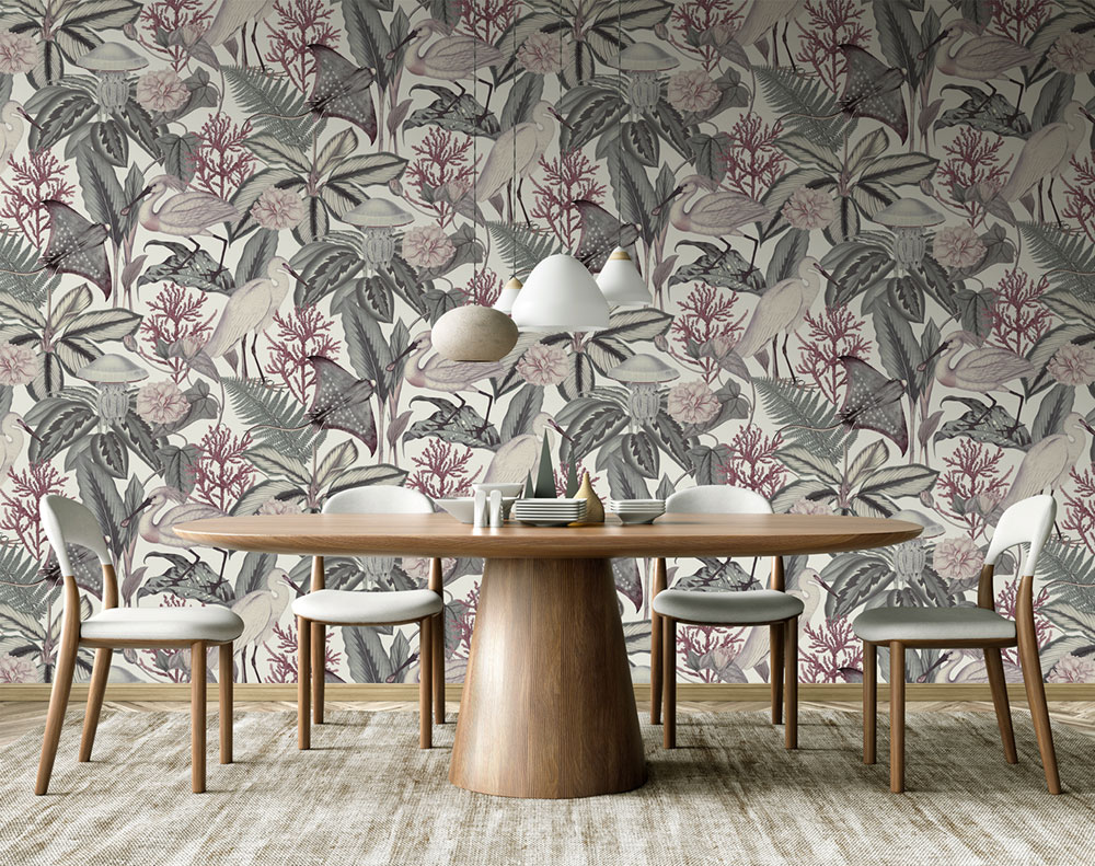 Vlies-Fototapete, grün, Vögel, Blätter, FW4061-5, Feature Walls, Decoprint