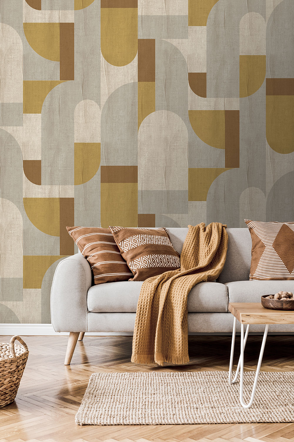 Geometrische Vlies-Fototapete, beige, FW4064-3, Feature Walls, Decoprint