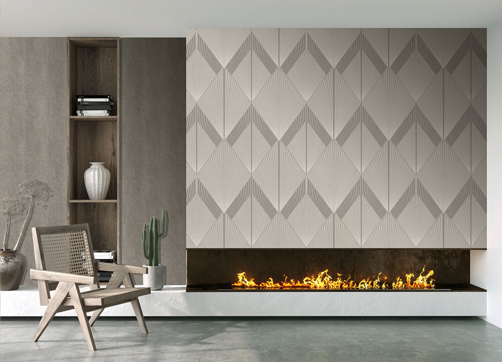 Geometrische Vlies-Fototapete, grau-beige, FW4035-5, Feature Walls, Decoprint