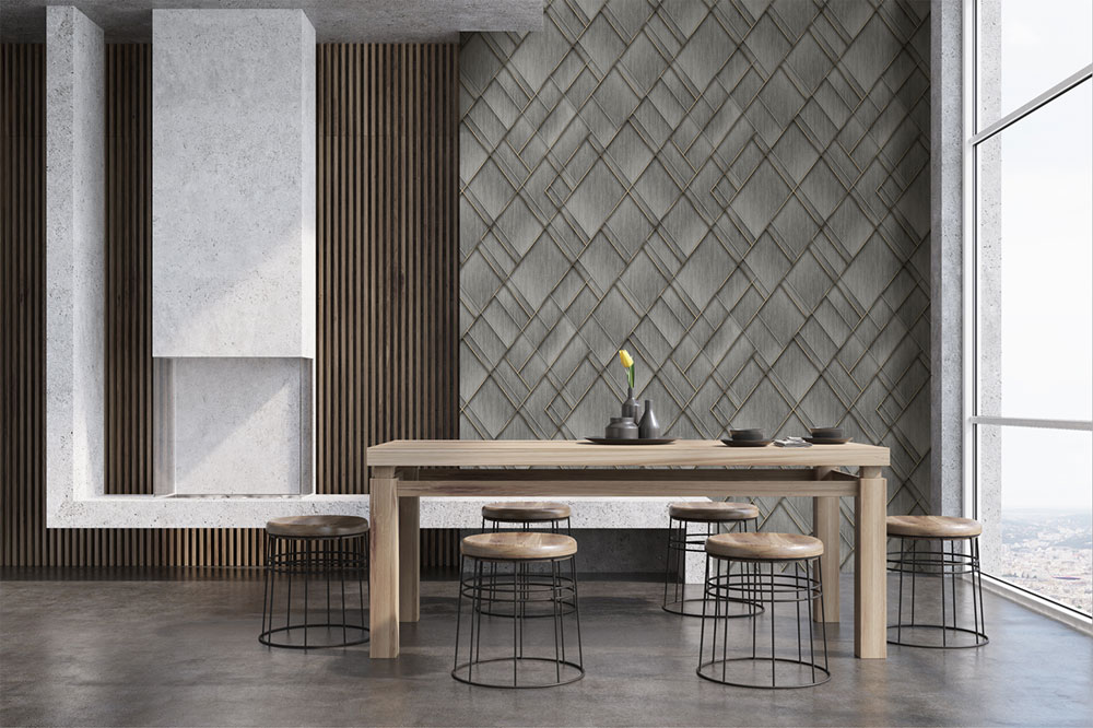 Geometrische Vlies-Fototapete, grau, FW4037-1, Feature Walls, Decoprint