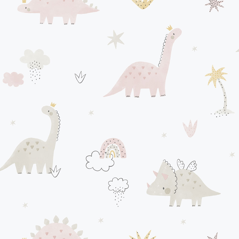 Kinder Vliestapete, rosa, Dinosaurier, 283-1, Enzo,  ICH Wallcoverings