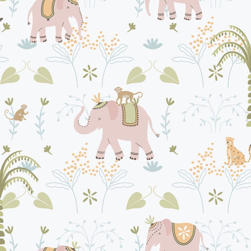 Kinder Vliestapete, rosa, Tiere, 285-1, Enzo,  ICH Wallcoverings