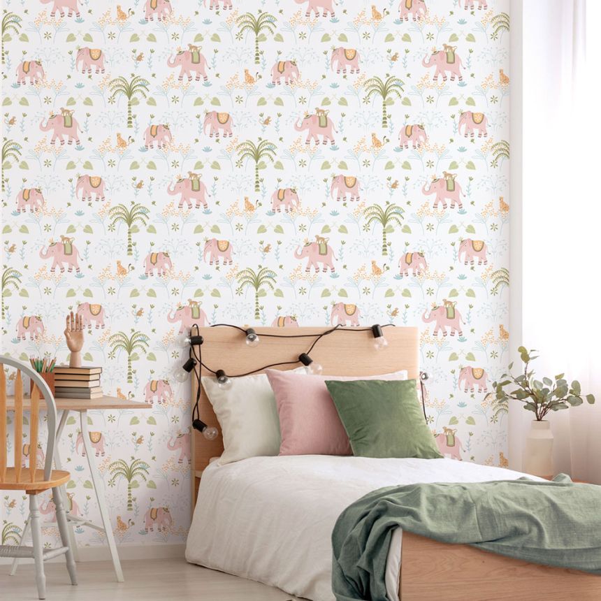 Kinder Vliestapete, rosa, Tiere, 285-1, Enzo,  ICH Wallcoverings