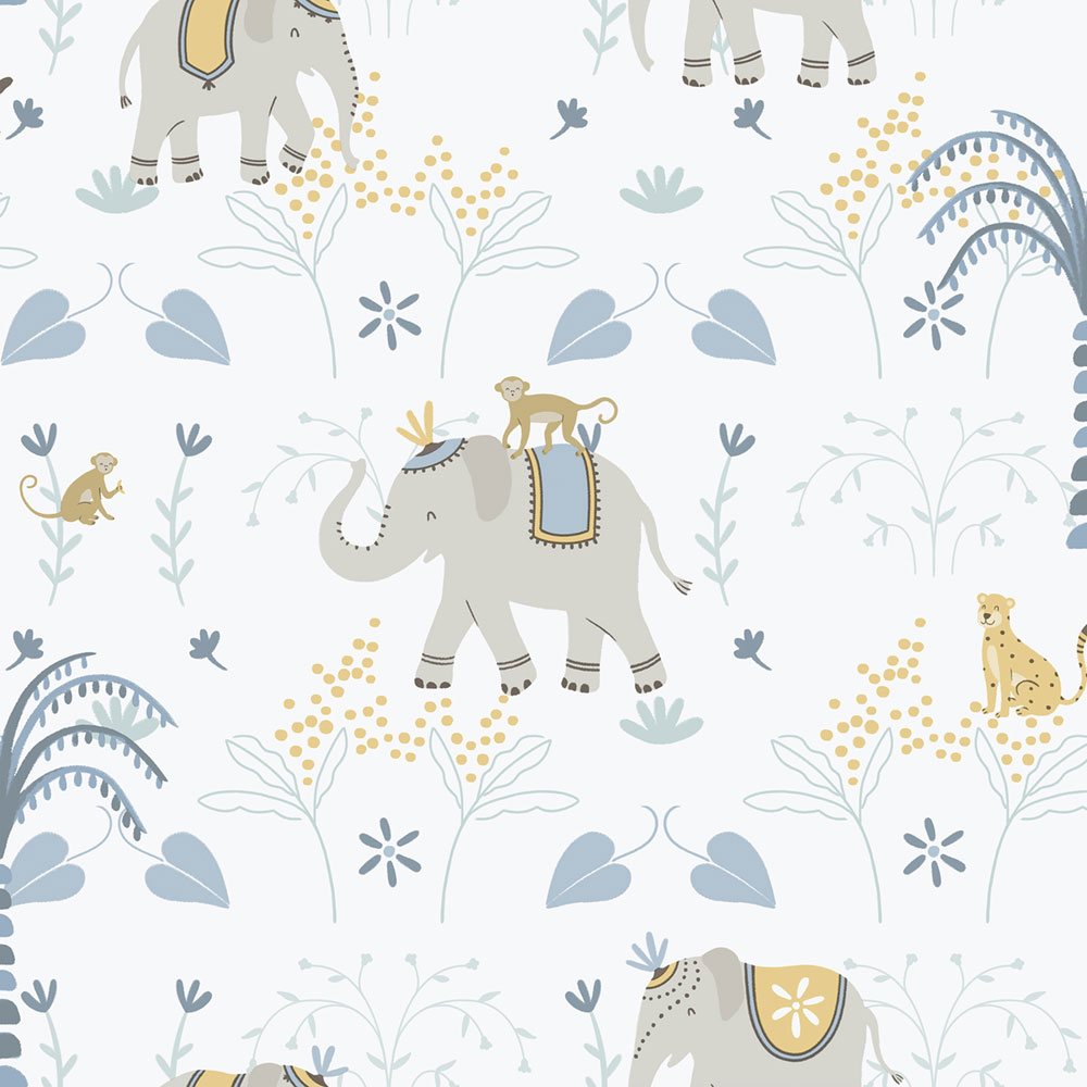 Kinder Vliestapete, blau, Tiere, 285-2, Enzo,  ICH Wallcoverings