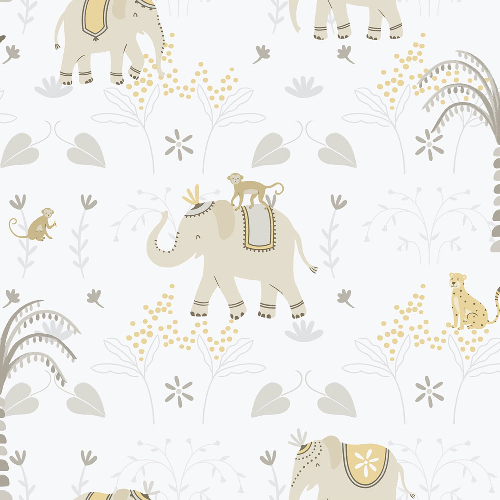 Kinder Vliestapete, grau-beige, Tiere, 285-3, Enzo,  ICH Wallcoverings