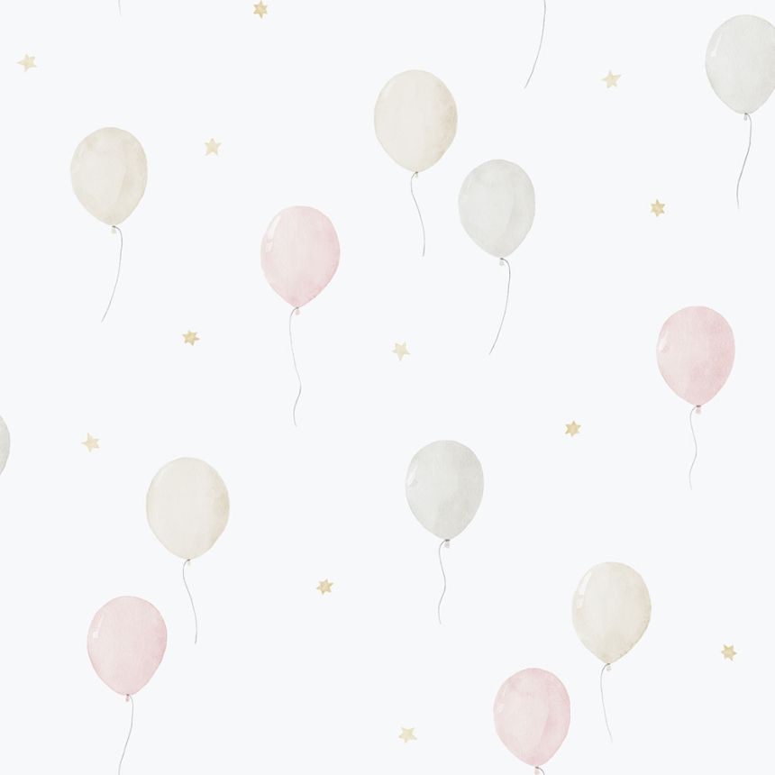 Kinder Vliestapete, rosa, Luftballons, 287-1, Enzo,  ICH Wallcoverings