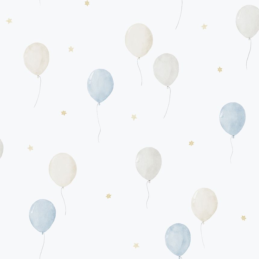 Kinder Vliestapete, blau, Luftballons, 287-2, Enzo,  ICH Wallcoverings