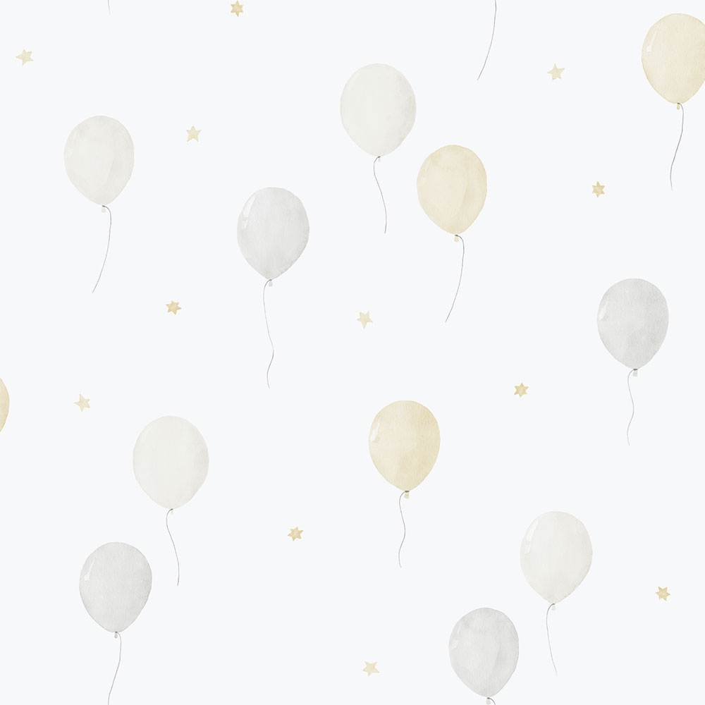 Kinder Vliestapete, grau-beige, Luftballons, 287-3, Enzo,  ICH Wallcoverings