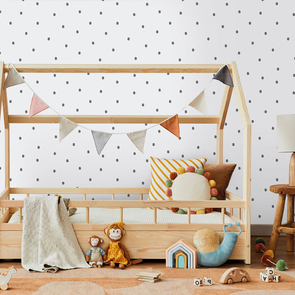 Vliestapete, weiß-schwarz, Punkte, Flecken, 291-4, Enzo,  ICH Wallcoverings