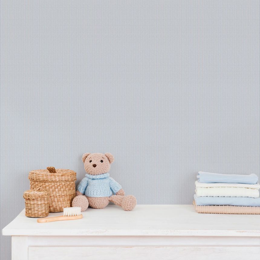 Vliestapete, blau-weiß, Streifen, 292-2, Enzo,  ICH Wallcoverings