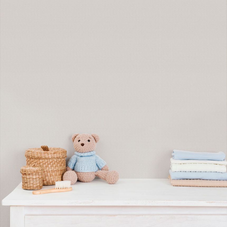 Vliestapete, grau-weiß, Streifen, 292-3, Enzo,  ICH Wallcoverings