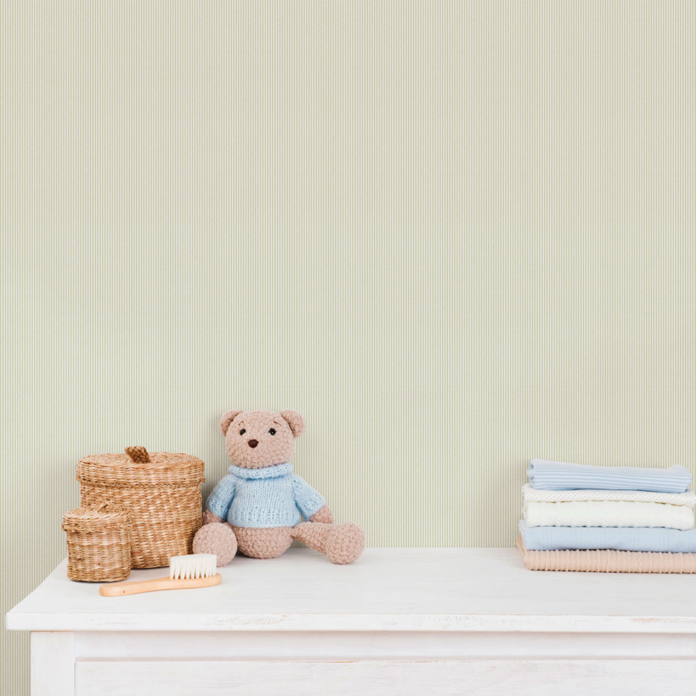 Vliestapete, grün-weiß, Streifen, 292-4, Enzo,  ICH Wallcoverings