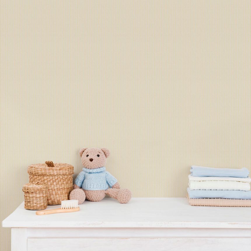 Vliestapete, ocker-weiß, Streifen, 292-5, Enzo,  ICH Wallcoverings