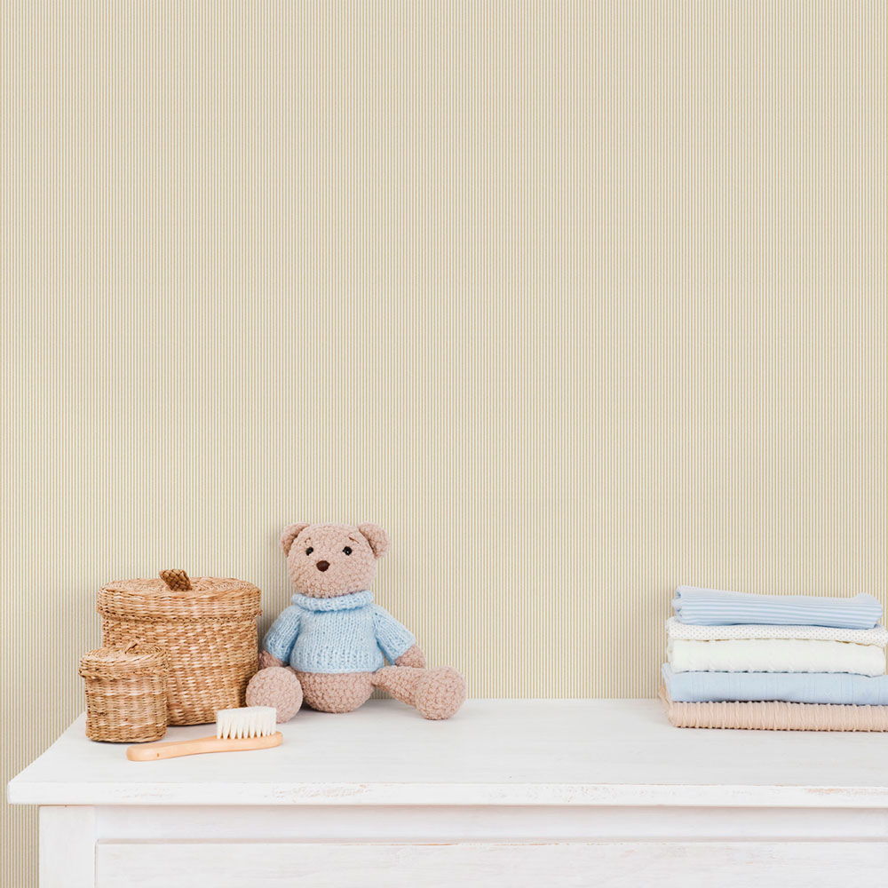 Vliestapete, ocker-weiß, Streifen, 292-5, Enzo,  ICH Wallcoverings