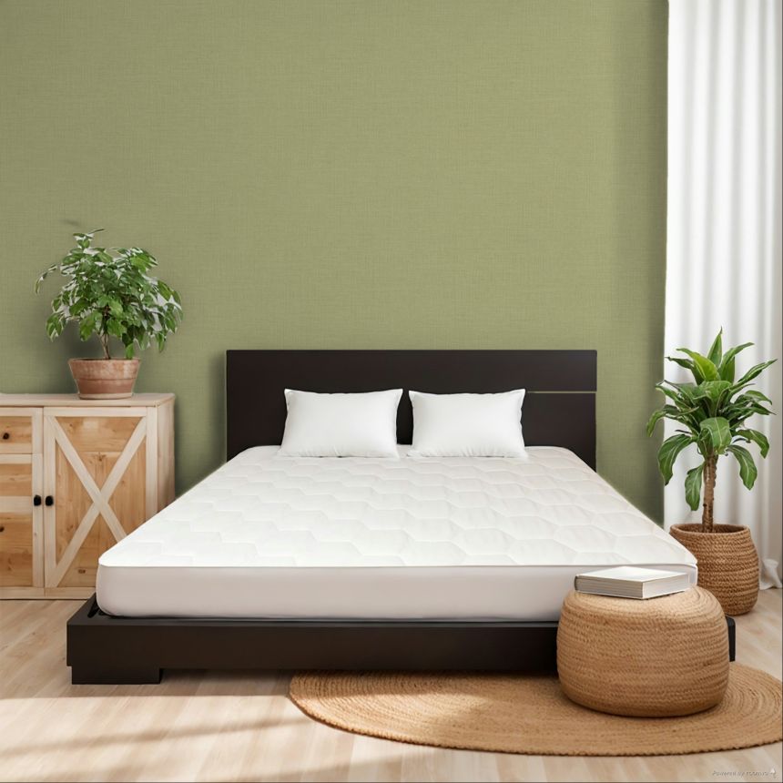 Vliestapete, grün, Stoffimitat, IC1014, Finest Selection, Vavex