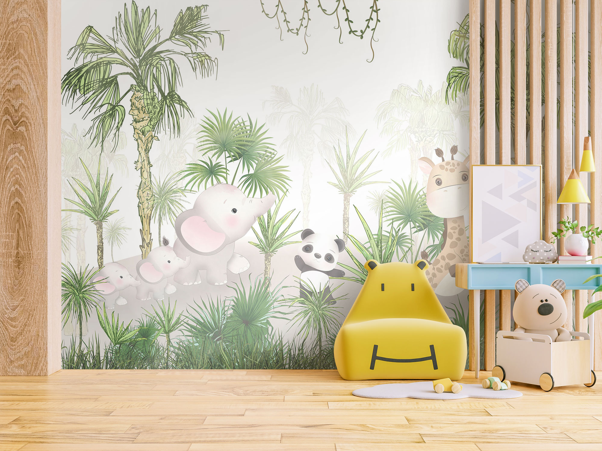 Vlies-Fototapete nach Maß, Tiere zwischen Palmen, 10010, Vavex