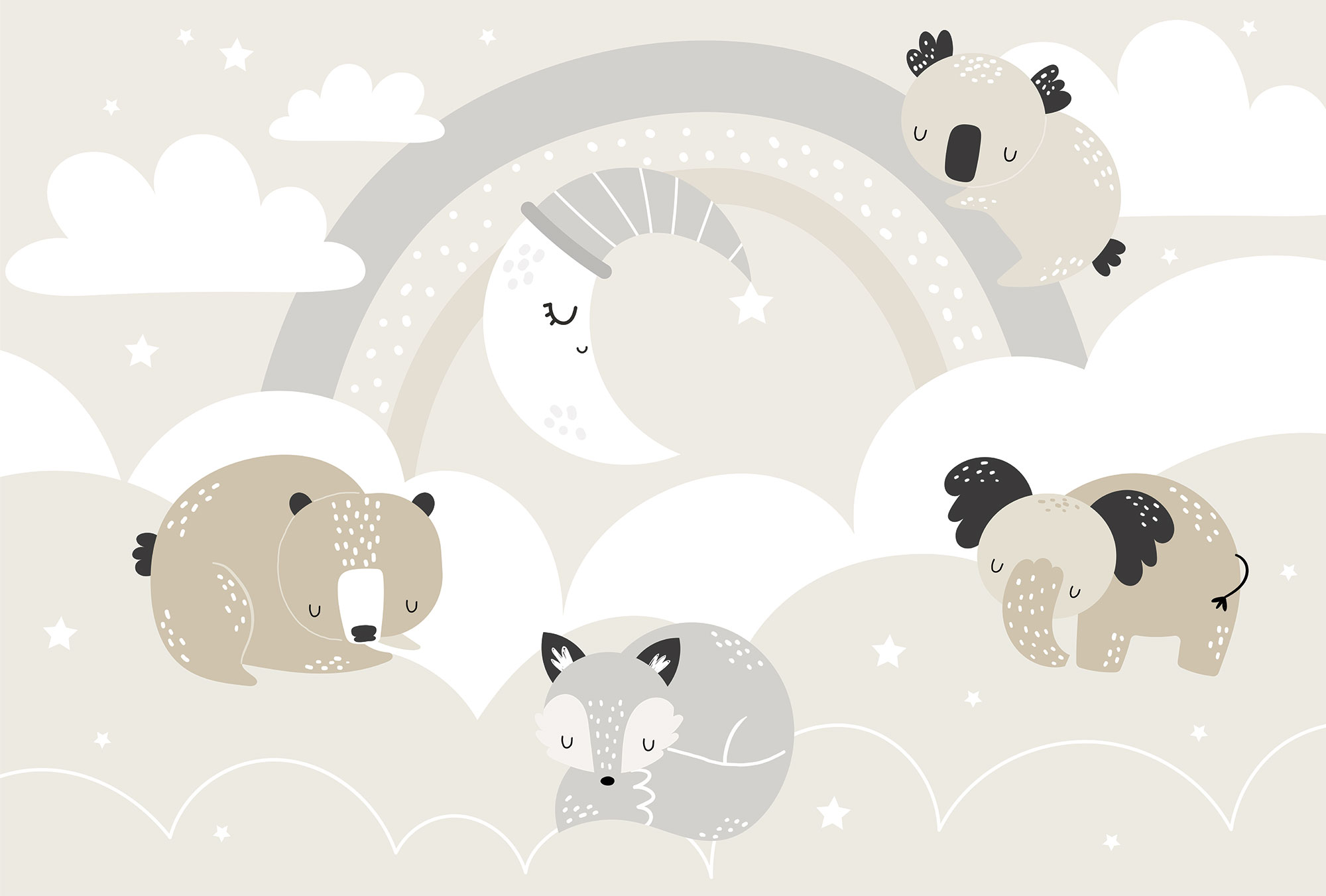 Vlies-Fototapete nach Maß, Schlafende Tiere, 10017, Vavex