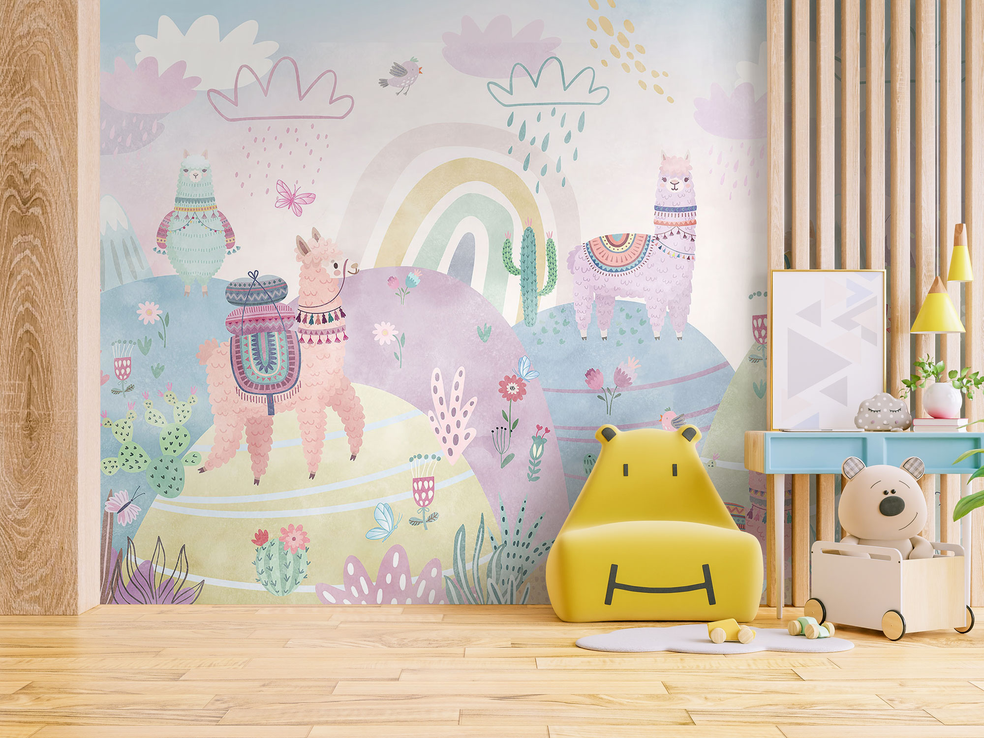 Vlies-Fototapete nach Maß, Bunte Lamas, 10031, Vavex