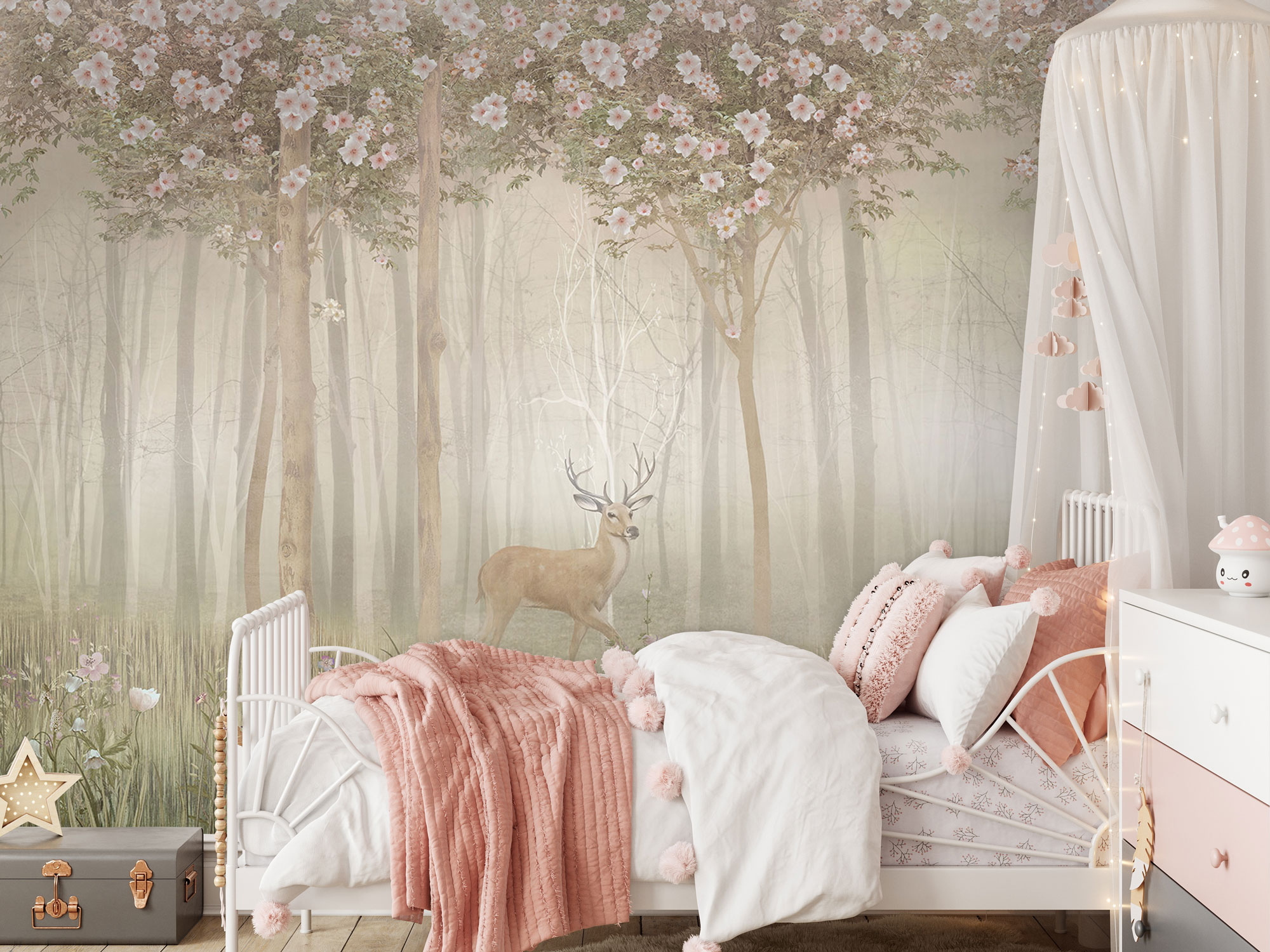 Fototapete nach Maß, Hirsch zwischen den Bäumen, 10033, Vavex