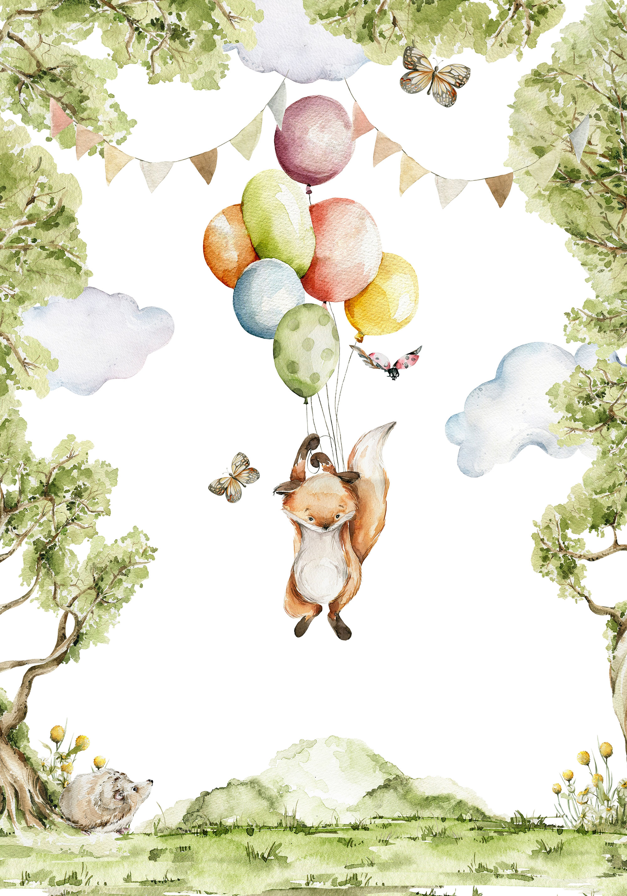 Vlies-Fototapete nach Maß, Tiere, Luftballons, 10048, Vavex