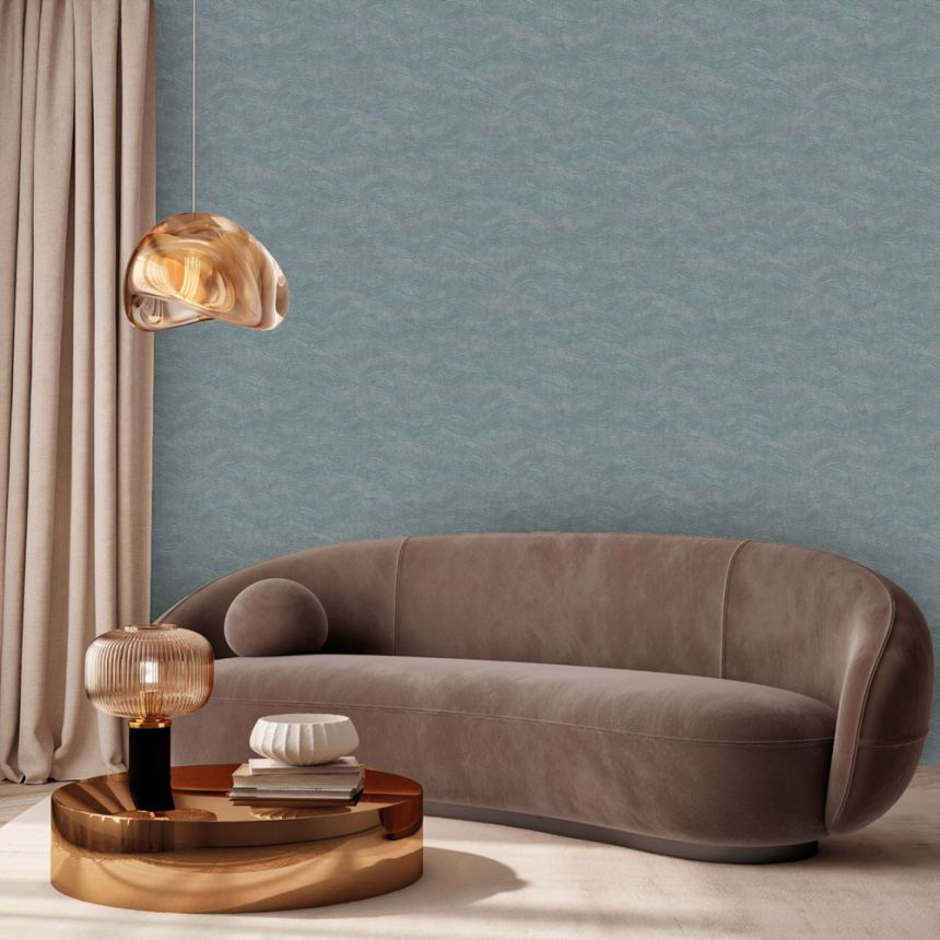 Luxuriöse Vliestapete, blau-grau, Putzimitation, Z57740, Architexture 2,  Zambaiti Parati