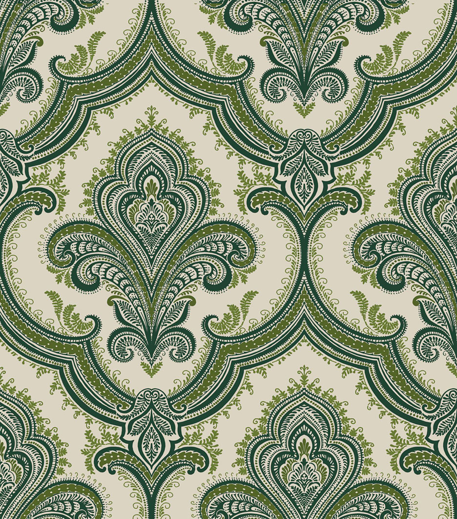 Luxuriöse Vlies-Barocktapete, grün, 520951, Best Sellers, Design ID