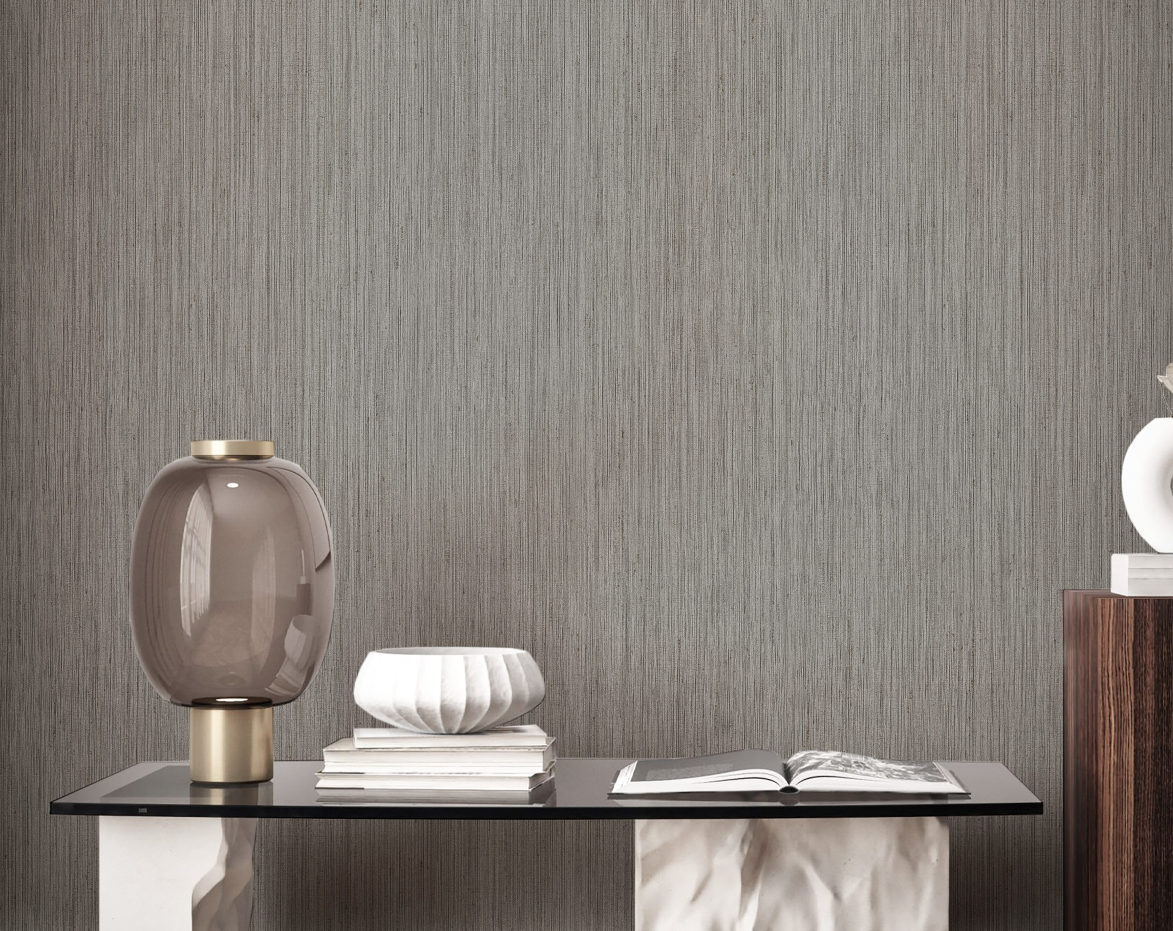 Tapete, braun, Stoffoptik, 35989, Ornamenta, Parato by Cristiana Masi