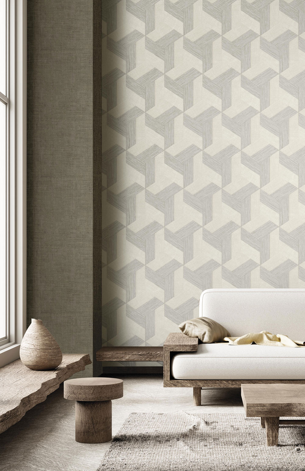 Vliestapete, geometrische, beige, 27507, Sintesi, Cristiana Masi by Parato