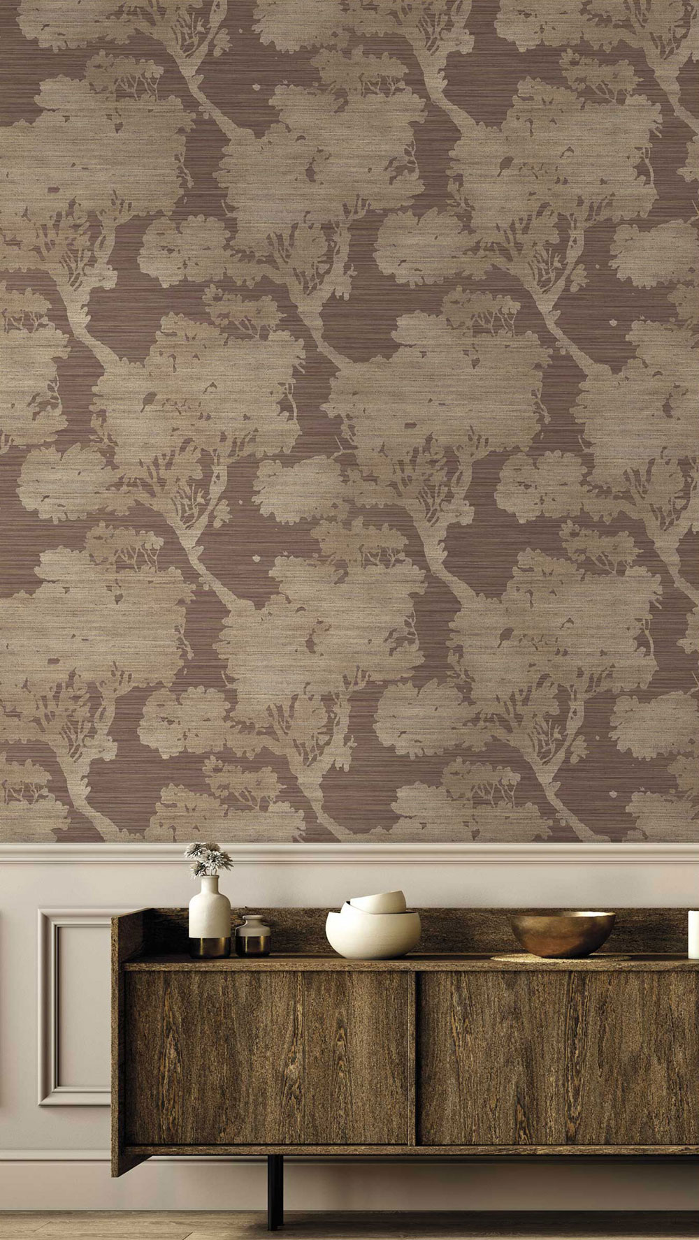 Tapete, braun-violett, Bäume, 35958, Ornamenta, Parato by Cristiana Masi