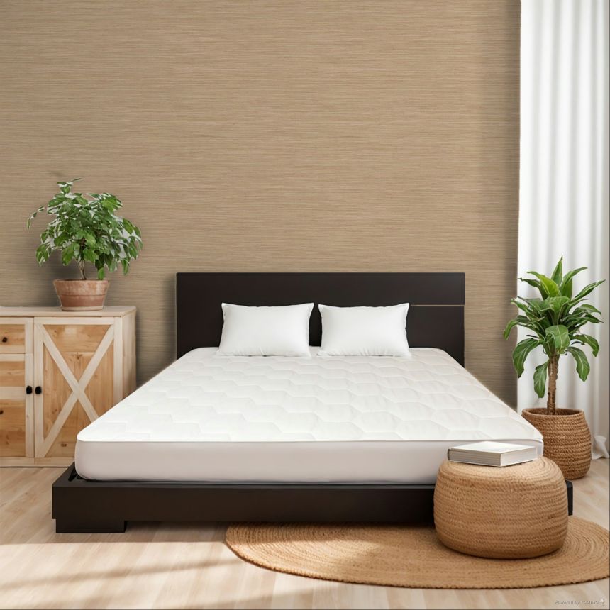 Tapete, braun-beige, Stoffoptik, 35974, Ornamenta, Parato by Cristiana Masi