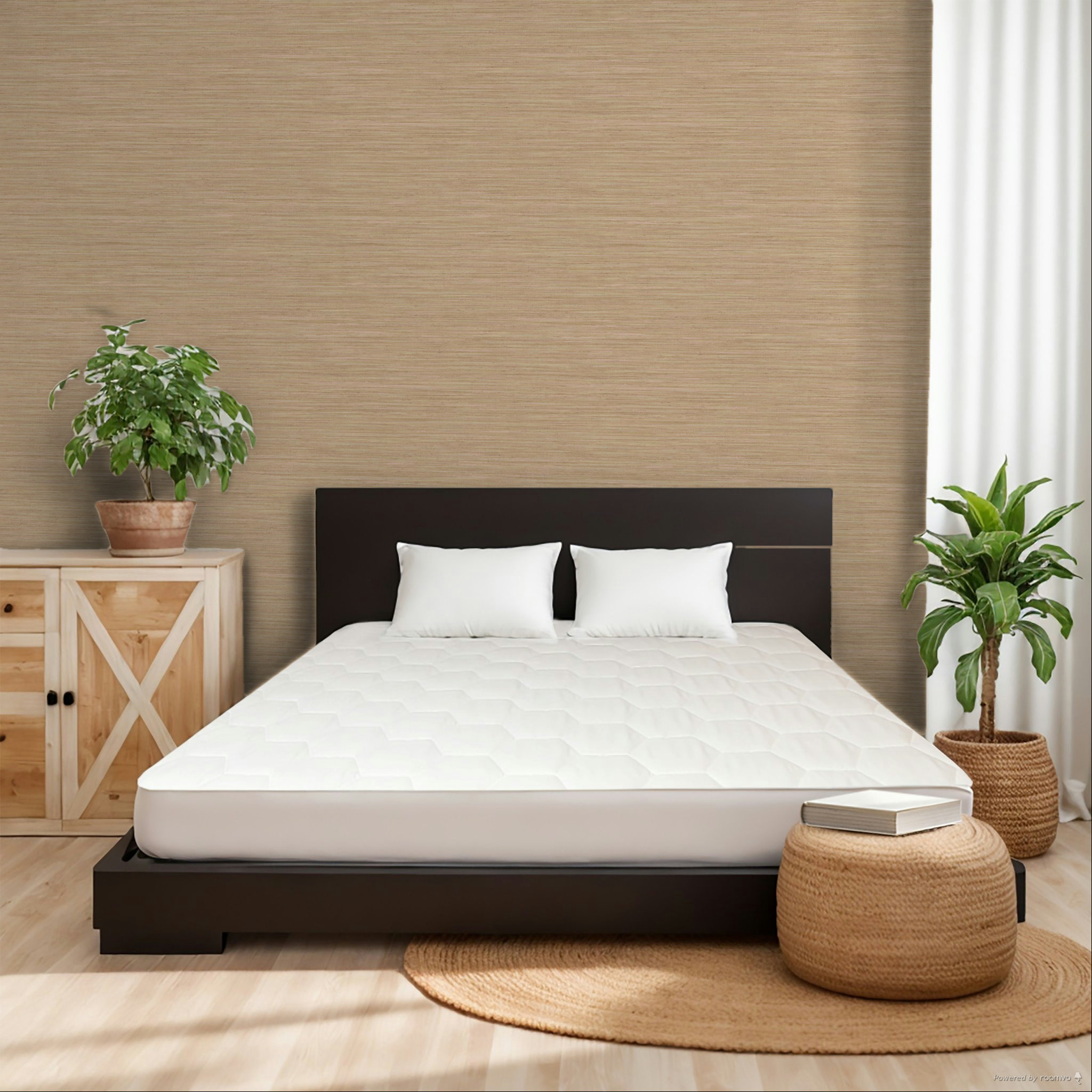 Tapete, braun-beige, Stoffoptik, 35974, Ornamenta, Parato by Cristiana Masi