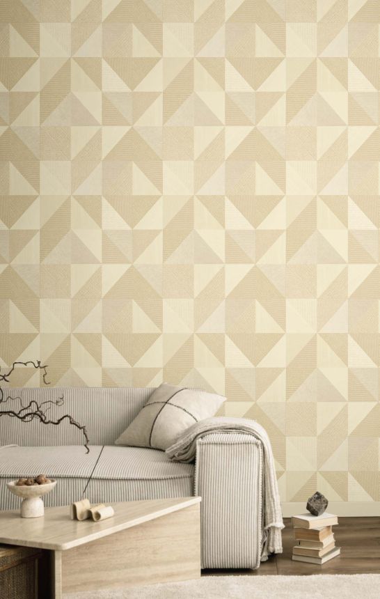 Geometrische Tapete, beige, 32411, Vitalis, Parato by Cristiana Masi