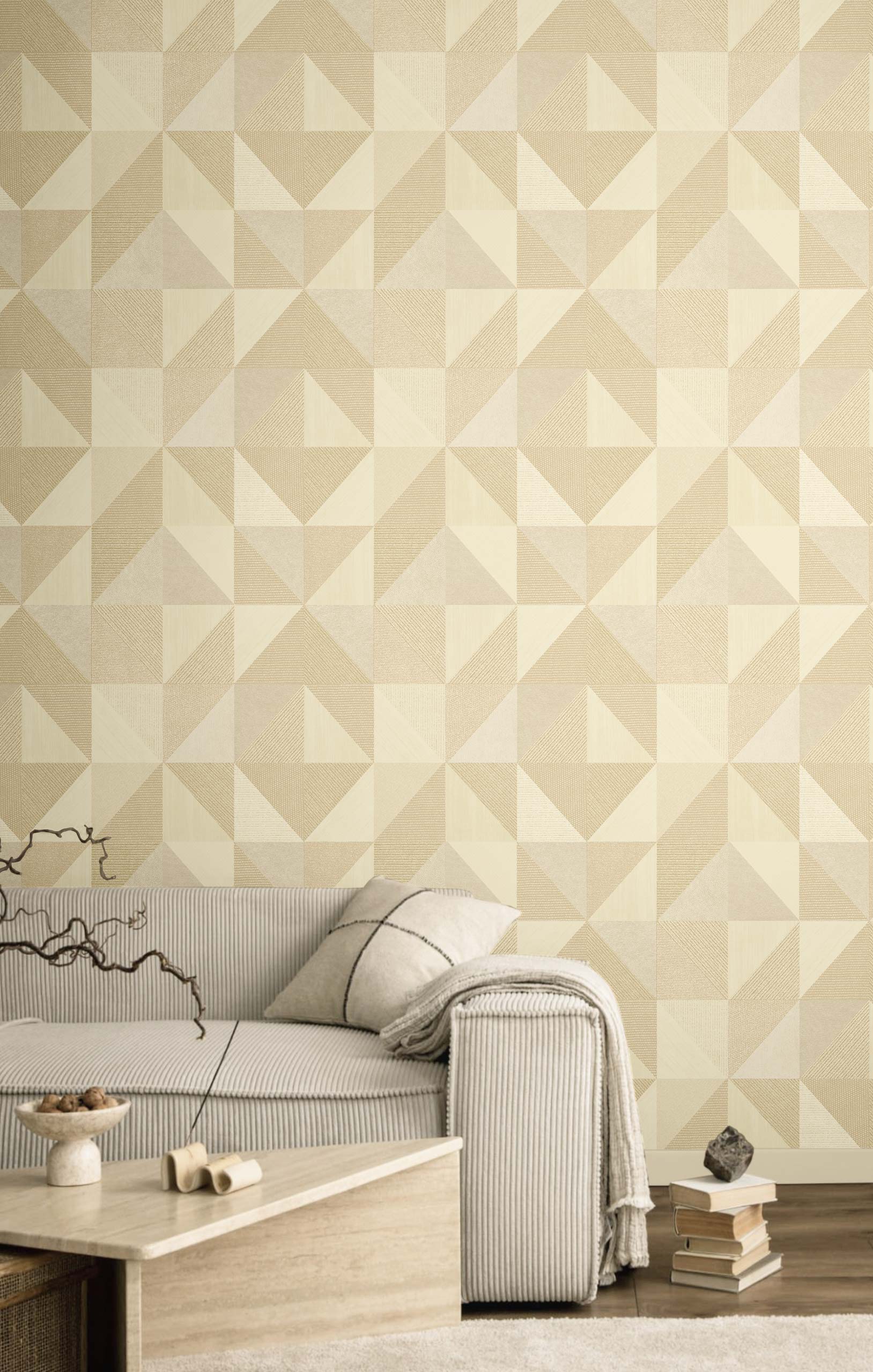 Geometrische Tapete, beige, 32411, Vitalis, Parato by Cristiana Masi