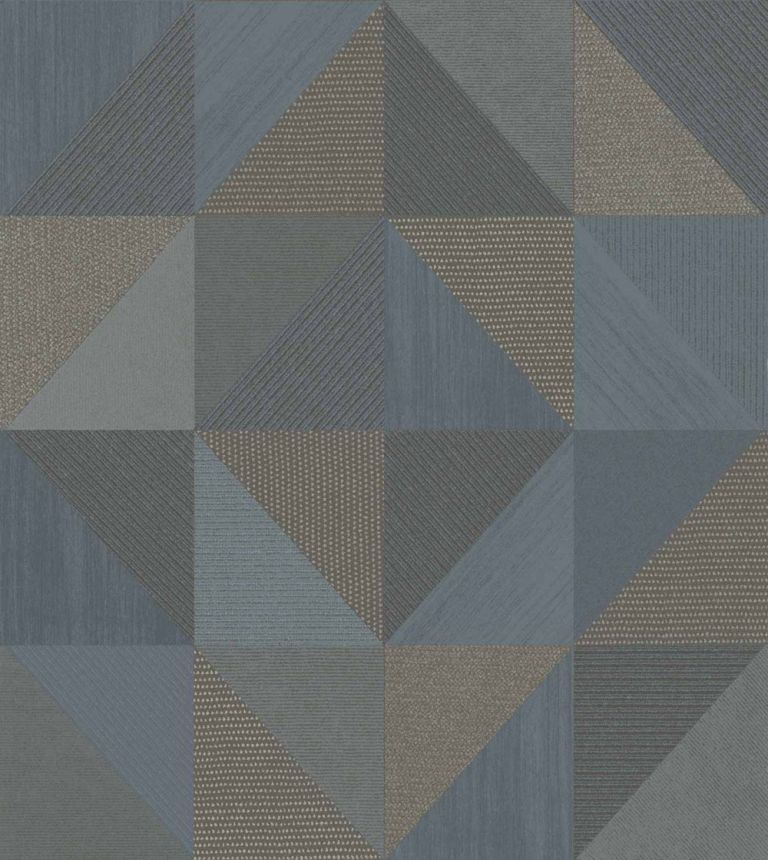 Geometrische Tapete, blau-braun, 32417, Vitalis, Parato by Cristiana Masi