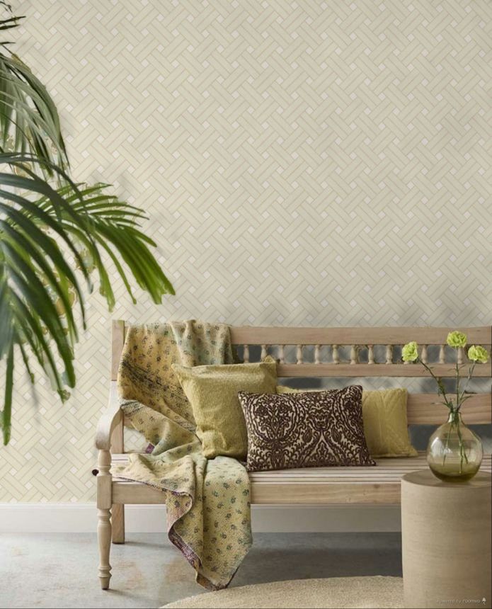 Geometrische Tapete, beige, 32421, Vitalis, Parato by Cristiana Masi
