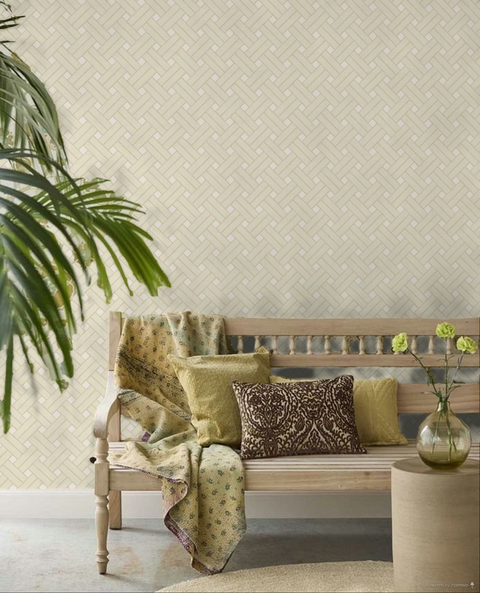 Geometrische Tapete, beige, 32421, Vitalis, Parato by Cristiana Masi