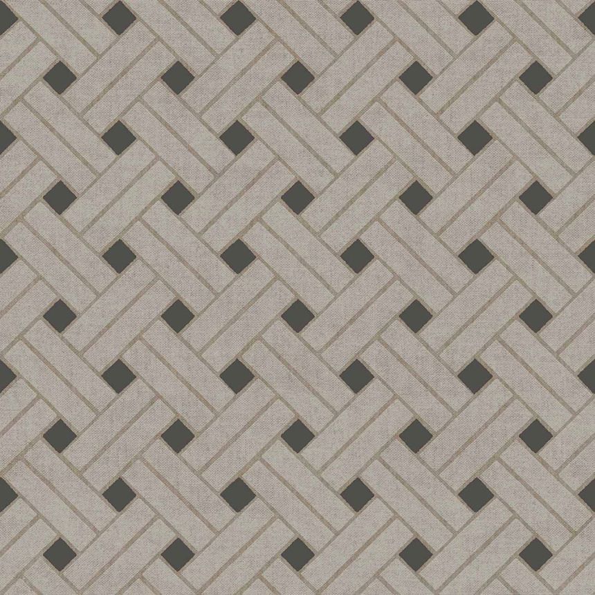 Geometrische Tapete, grau-schwarz, 32429, Vitalis, Parato by Cristiana Masi