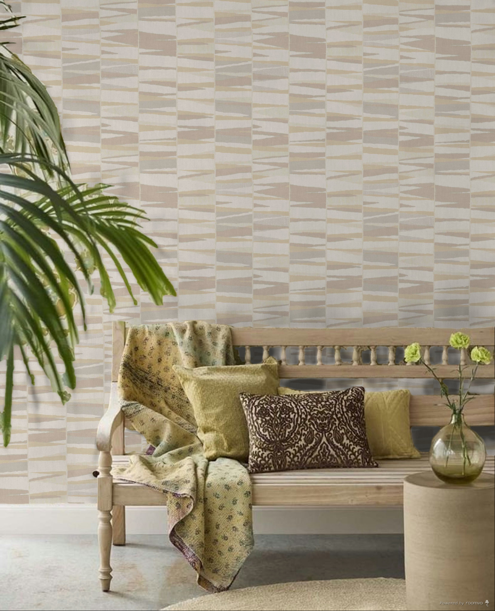 Geometrische Tapete, beige-grau, 32443, Vitalis, Parato by Cristiana Masi