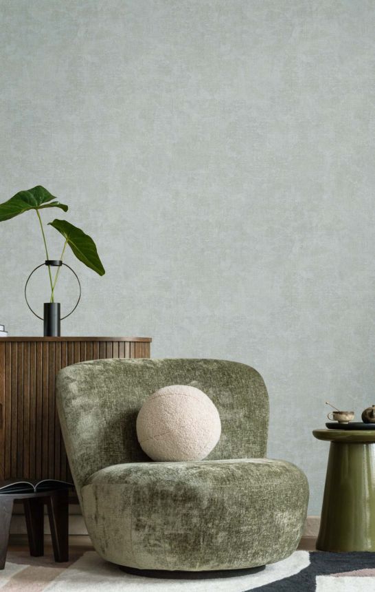 Tapete, grau-blau, Stoffoptik, 32476, Vitalis, Parato by Cristiana Masi