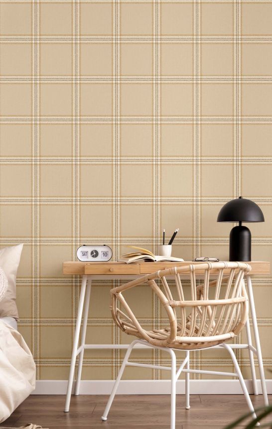 Tapete, beige, Stoffoptik, 38413, Top Stripes, Parato by Cristiana Masi