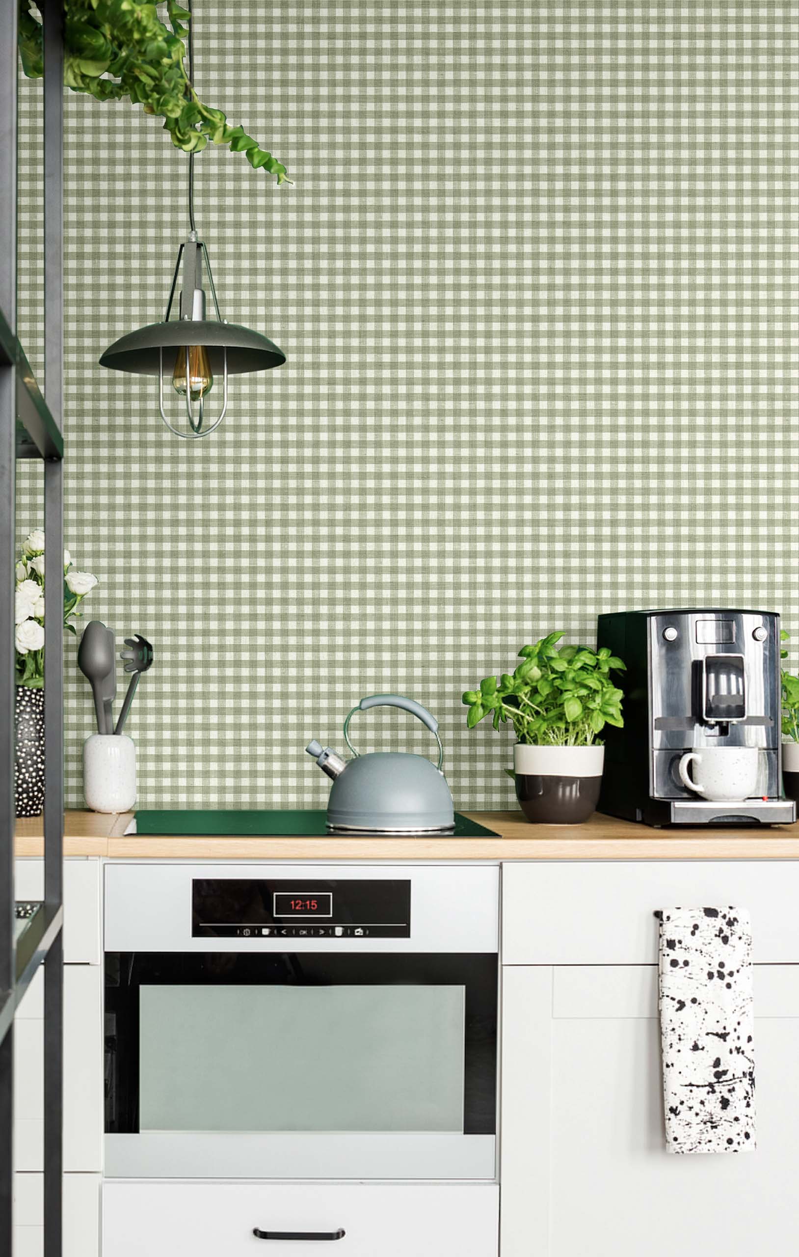 Tapete, grün, Stoffoptik, 38417, Top Stripes, Parato by Cristiana Masi