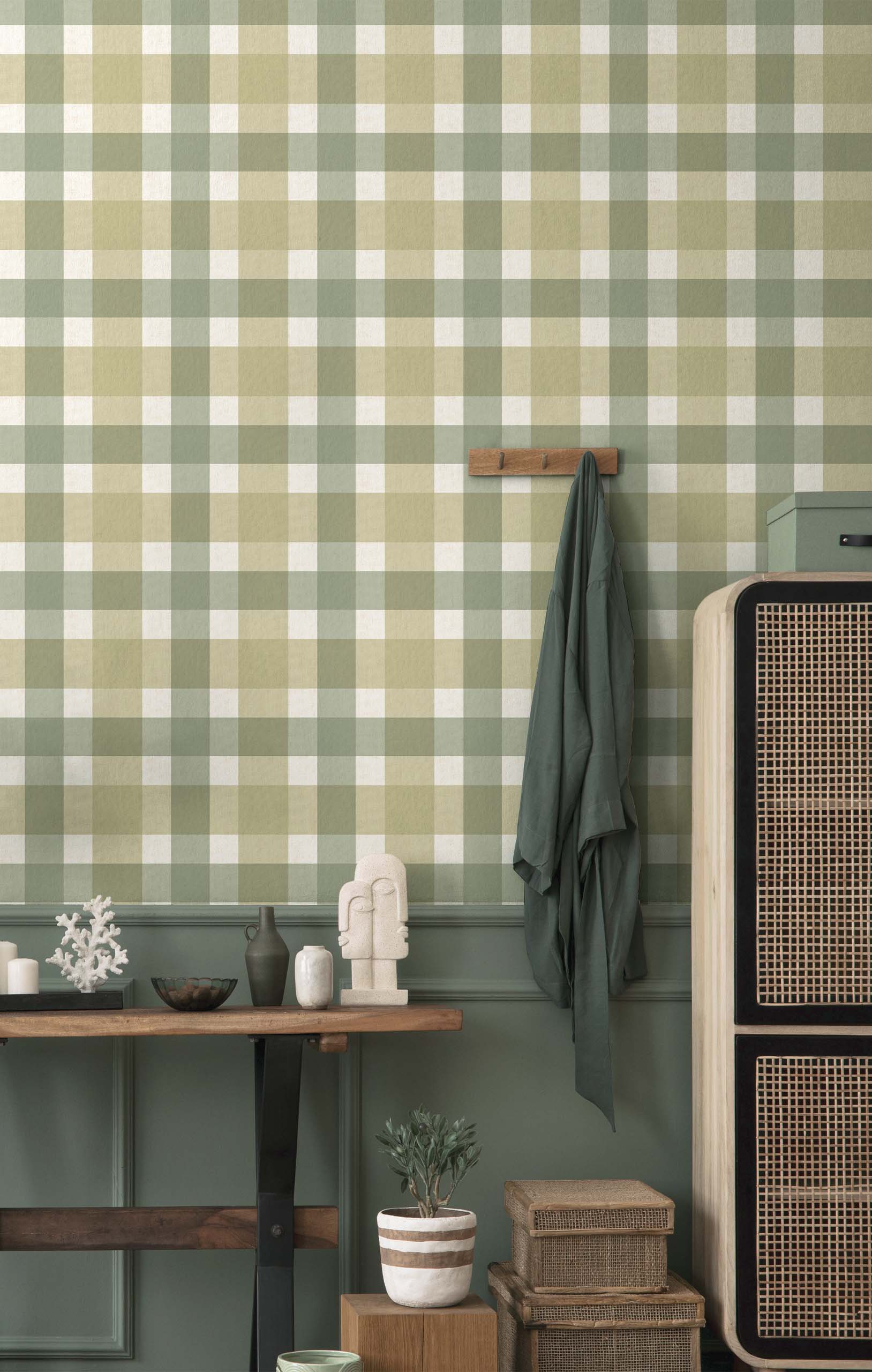 Tapete, grün, Stoffoptik, 38425, Top Stripes, Parato by Cristiana Masi