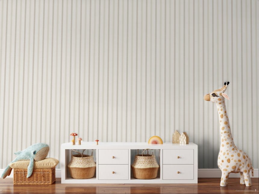 Tapete, grau-beige, Stoffoptik, Streifen, 38426, Top Stripes, Parato by Cristiana Masi