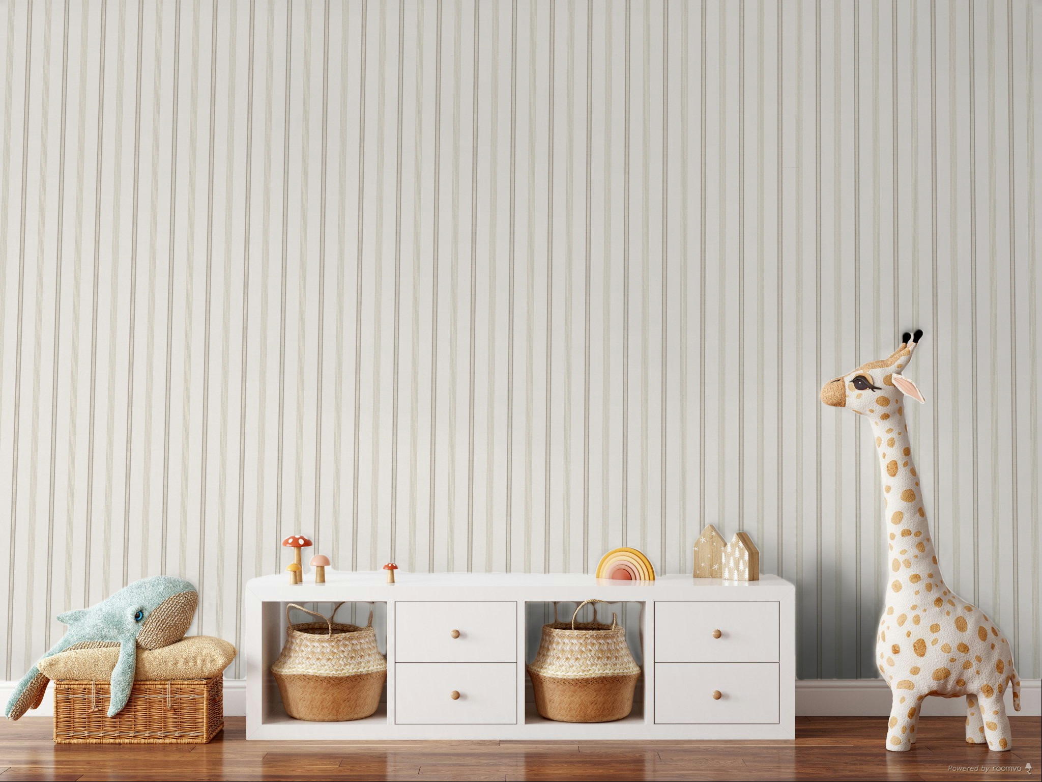 Tapete, grau-beige, Stoffoptik, Streifen, 38426, Top Stripes, Parato by Cristiana Masi